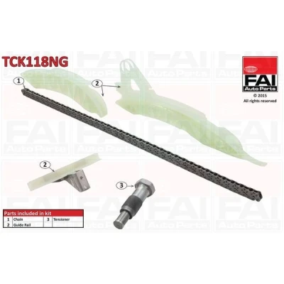 Bilde av FAI AutoParts TCK118NG Registerkjedesett uten tetning, med tannhjul simplex, Boltkjede MINI: Hatchback, Clubman, PEUGEOT: 3008 I, 207 CC