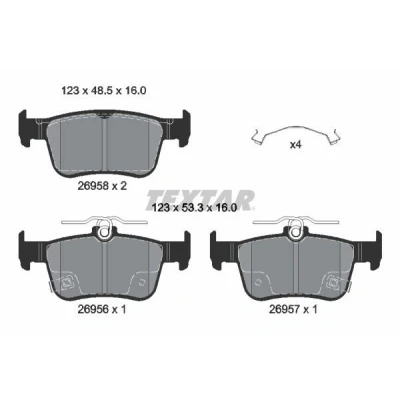 Bilde av TEXTAR 2695801 Bremseklosser med akustisk slitasjevarsel HONDA: Civic XI Hatchback (FL) 2.0 e:HEV 2022