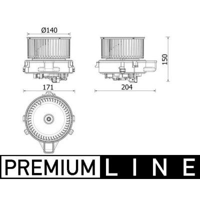 Bilde av MAHLE ORIGINAL AB 284 000P Interiørvifte for høyreratt