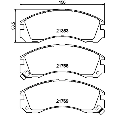 Bilde av HELLA 8DB 355 016 531 Bremseklosser med akustisk slitasjevarsel MITSUBISHI: Outlander 3, 2 SUV, Lancer 8 Limousine
