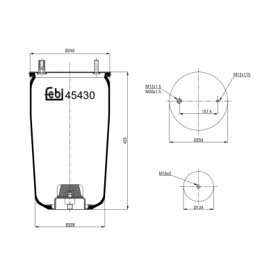 Bilde av FEBI BILSTEIN 45430 Fjærbelg, luftfjæring