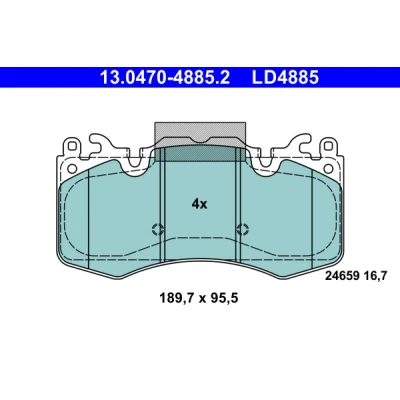 Bilde av ATE 13.0470 4885.2 Bremseklosser klargjort for slitasjeindikator, ekskl. slitasjevarselkontakt LAND ROVER: Range Rover Sport, 4