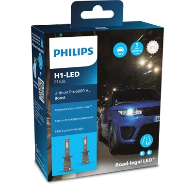 Bilde av PHILIPS 11258U60BX2 Lyspære, fjernlys Omrusting H1 til LED 12V 13W 5800K VOLKSWAGEN: New Beetle Hatchback, Golf 4, Cabrio
