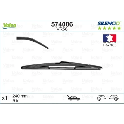 Bilde av Vindusvisker Valeo Silencio Rear 574086 240mm bak NISSAN: Leaf I, II, MITSUBISHI: ASX SUV, SUZUKI: SWIFT 3, SX4 II S Cross, I Hatchback