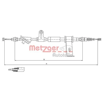 Bilde av METZGER 12.0102 Bremsekabel bakre venstre 1755/1603 COFLE ALFA ROMEO: 159 Sedan, Sportwagon