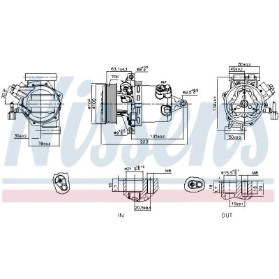 Bilde av NISSENS 890053 Kompressor CR 08B 12 PAG 46 R 134a