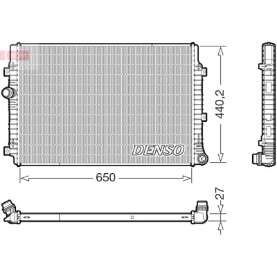 Bilde av DENSO DRM32059 Radiator 650mm 440mm 27mm VOLKSWAGEN: Caddy 4 Kasten, Alltrack IV Van
