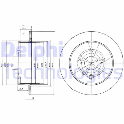 Bilde av DELPHI BG4178 Bremseskiver 291 10 5 fullt ut oljet ubehandlet uten hjullager, ABS sensorring LEXUS: IS 2
