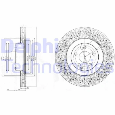 Bilde av DELPHI BG9057 Bremseskiver 350 32 5 ventilert oljet ubehandlet uten hjullager, ABS sensorring MERCEDES BENZ: E Klasse Sedan, S Sedan