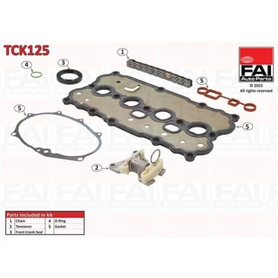 Bilde av FAI AutoParts TCK125 Registerkjedesett med tetning, uten tannhjul simplex, Boltkjede AUDI: A3 Sportback, A4 B6 Avant, Hatchback, VOLKSWAGEN: Golf 5