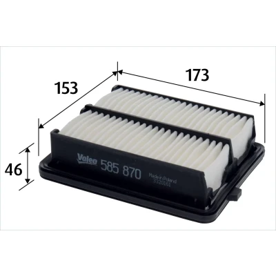 Bilde av VALEO 585870 Luftfilter 46 153 173 Filterinnsats HONDA: Jazz 3
