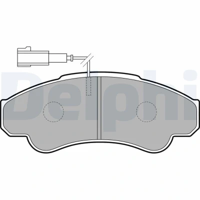 Bilde av DELPHI LP1751 Bremseklosser inkl. slitasjevarselkontakt med antihyle blikk tilbehør FIAT: Ducato III Flatvogn lastebil / Chassis