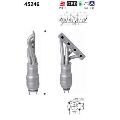 Bilde av NAP carparts CAK10078 Katalysator Bensin N45/ N46 650mm