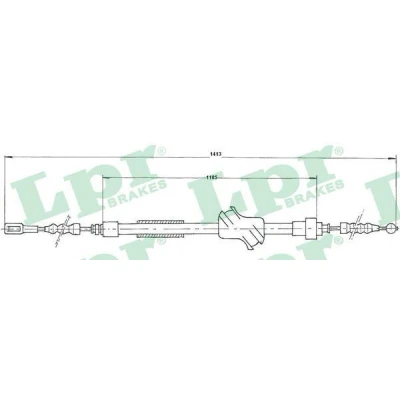 Bilde av LPR C1502B Bremsekabel 1415/1214 Skivebrems AUDI: Cabriolet B4, Coupe B3, 80 B3