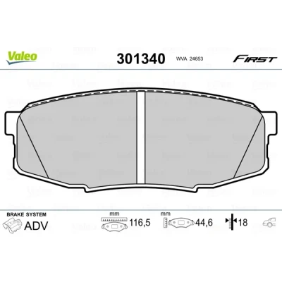 Bilde av VALEO 301340 Bremseklosser bakaksel ekskl. slitasjevarselkontakt uten antiskrike blikk TOYOTA: Land Cruiser 200, LEXUS: GS IV