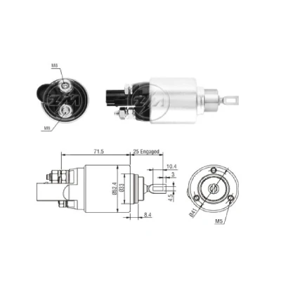 Bilde av Magnetbryter, starter, audi,seat,skoda,vw, 02E 911 287 A, 0AH