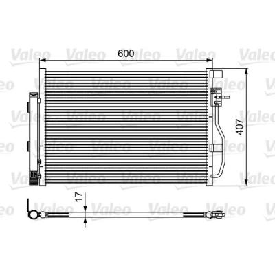 Bilde av VALEO 814478 Kondensator med tørker 12mm 9mm Aluminium 385mm OPEL: Mokka / X