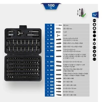 Bilde av KS TOOLS BT053100 Skrutrekker bitssett 100