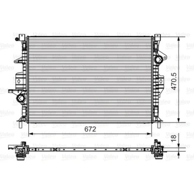 Bilde av VALEO 735550 Radiator Aluminium 470 672 18 VOLVO: V40 Hatchback