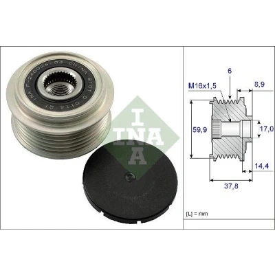 Bilde av INA 535 0135 10 Frihjul Dynamo 37,8 spesialverktøy nødvendig for montering HYUNDAI: ix35, i30 I Stasjonsvogn, Tucson, KIA: Sportage III