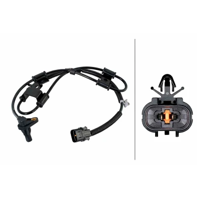 Bilde av HELLA 6PU 358 252 361 ABS Sensor framaksel med festeklips på kabelen Hall prinsipp 2 polet 1060mm KIA: RIO