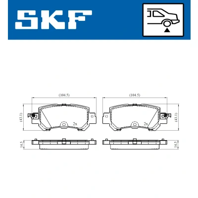 Bilde av SKF VKBP 90418 A Bremseklosser med akustisk slitasjevarsel