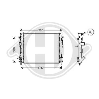 Bilde av DIEDERICHS DCM2925 Radiator Aluminium 462 470 34 Climate RENAULT: Kangoo I
