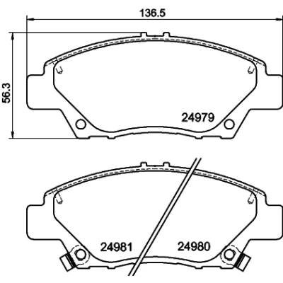 Bilde av HELLA 8DB 355 015 001 Bremseklosser med akustisk slitasjevarsel tilbehør HONDA: Jazz 3, 2, Insight II Hatchback