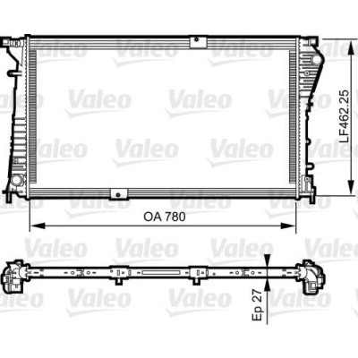 Bilde av VALEO 734931 Radiator Aluminium 462 780 27 OPEL: Vivaro A Combi, NISSAN: Primastar Minibuss, RENAULT: TRAFIC 2 Bus