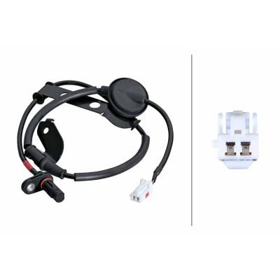Bilde av HELLA 6PU 358 251 091 ABS Sensor bakaksel med festeklips på kabelen Hall prinsipp 2 polet 790mm HYUNDAI: i30 I Hatchback, Stasjonsvogn