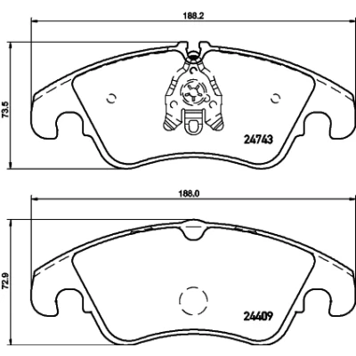 Bilde av HELLA 8DB 355 013 751 Bremseklosser inkl. slitasjevarselkontakt med bremsecaliperskruer tilbehør AUDI: A6 C7 Avant, A4 B8 Allroad