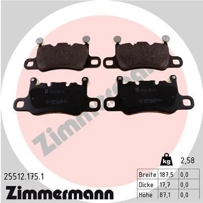 Bilde av ZIMMERMANN 25512.175.1 Bremseklosser klargjort for slitasjeindikator Bildet viser leveranseinnholdet PORSCHE: 911 Coupé