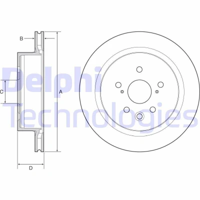Bilde av DELPHI BG4962C Bremseskiver 310 22 5 ventilert belagt ubehandlet uten hjullager, ABS sensorring LEXUS: GS IV