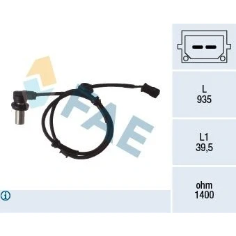 Bilde av FAE 78071 ABS Sensor bakaksel induktiv 2 935 AUDI: A4 B5 Avant, Sedan