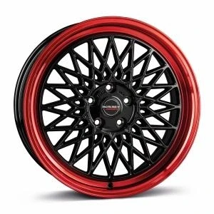 Bilde av BORBET B Black Rim Red 7x17 4/100 ET38 B64