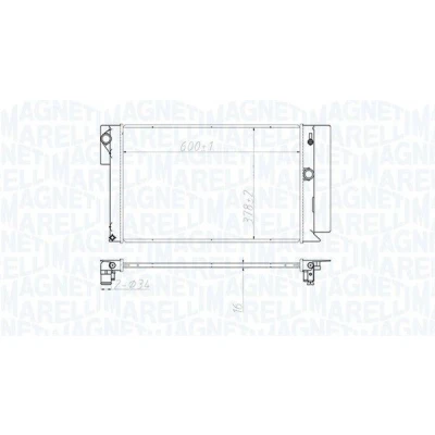 Bilde av MAGNETI MARELLI 350213173100 Radiator 600 378 16 Kjøleribber loddet TOYOTA: Corolla IX Station Wagon