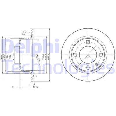 Bilde av DELPHI BG2691 Bremseskiver 224 9 4 fullt ut oljet ubehandlet uten hjullager, ABS sensorring