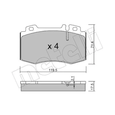 Bilde av Bremseklosser sett METELLI 22 0563 0