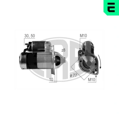 Bilde av ERA 220503A Starter 12 1,2 8 HYUNDAI: Coupe II, Tucson, Matrix, MITSUBISHI: Grandis, Lancer 7 Limousine