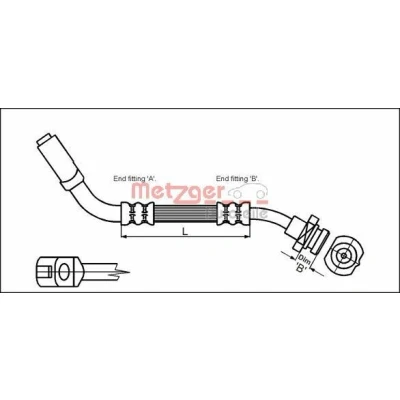 Bilde av METZGER 4114724 Bremseslange 335 NISSAN: Pick Up, TERRANO 1