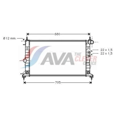 Bilde av PRASCO OLA2244 Radiator Aluminium 610 359 23 Kjøleribber satt sammen mekanisk OPEL: Vectra B Stasjonsvogn