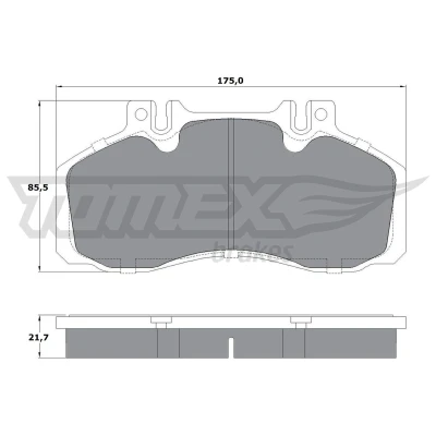 Bilde av TOMEX brakes TX 12 88 Bremseklosser klargjort for slitasjeindikator MERCEDES BENZ: Sprinter 5 T Flatvogn lastebil/Chassis, T2/LN1 Tippbil