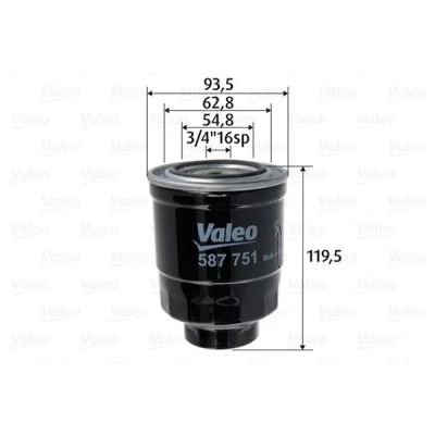 Bilde av VALEO 587751 Drivstoffilter Påskruingsfilter TOYOTA: Land Cruiser Prado 120, Avensis III Stasjonsvogn, Auris Hatchback