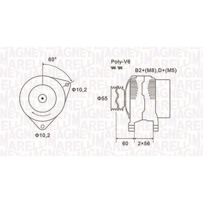 Bilde av MAGNETI MARELLI 063731577010 Dynamo 14V 120A OPEL: Astra G CC, Vectra C Caravan, Omega B Caravan