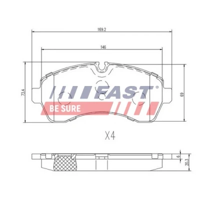 Bilde av FAST FT29022 Bremseklosser framaksel klargjort for slitasjeindikator MERCEDES BENZ: Sprinter 3.5 T Van, 5 Minibuss