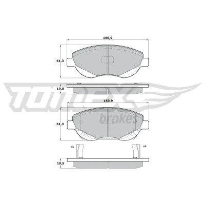 Bilde av Bremseklosser sett TOMEX Brakes TX 17 20