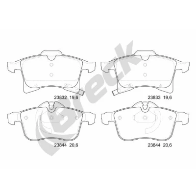Bilde av BRECK 23832 00 702 10 Bremseklosser med akustisk slitasjevarsel hjulfestebolt tilbehør OPEL: Combo C Varebil / Stasjonsvogn, Zafira B