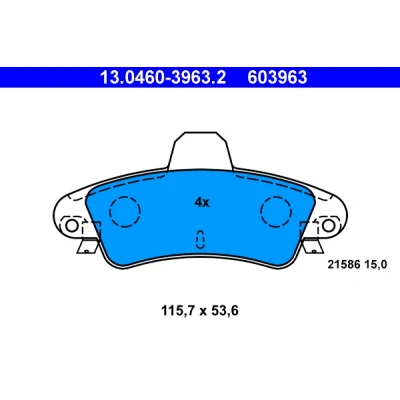 Bilde av ATE 13.0460 3963.2 Bremseklosser ekskl. slitasjevarselkontakt FORD: MONDEO 1 Kombi, Cougar Coupé,
