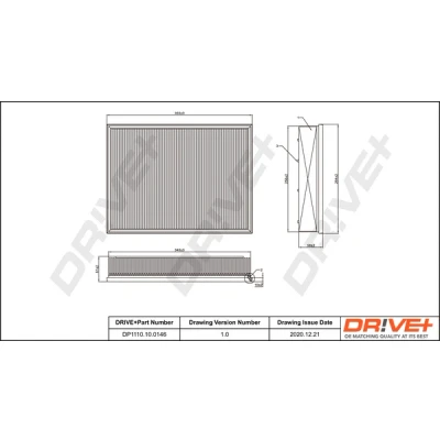 Bilde av Dr!ve+ DP1110.10.0146 Luftfilter 57 265 352 Filterinnsats MERCEDES BENZ: Sprinter 3.5 T Van, Minibuss