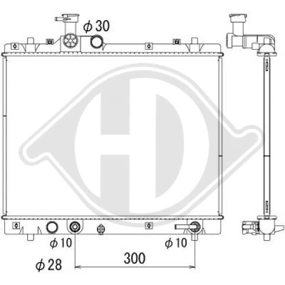 Bilde av DIEDERICHS DCM3904 Radiator Aluminium for kjøretøy med tilleggsvannpumpe 400 530 16